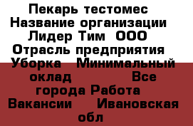 Пекарь-тестомес › Название организации ­ Лидер Тим, ООО › Отрасль предприятия ­ Уборка › Минимальный оклад ­ 30 000 - Все города Работа » Вакансии   . Ивановская обл.